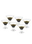 Hermia Juego de 6 Copas de Cristal para Helado Negro y Dorado